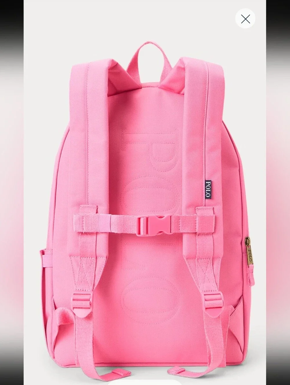 Polo Ralph Lauren Pink Polo Bear Backpack Embroidered Flag Sweater School Bag NW